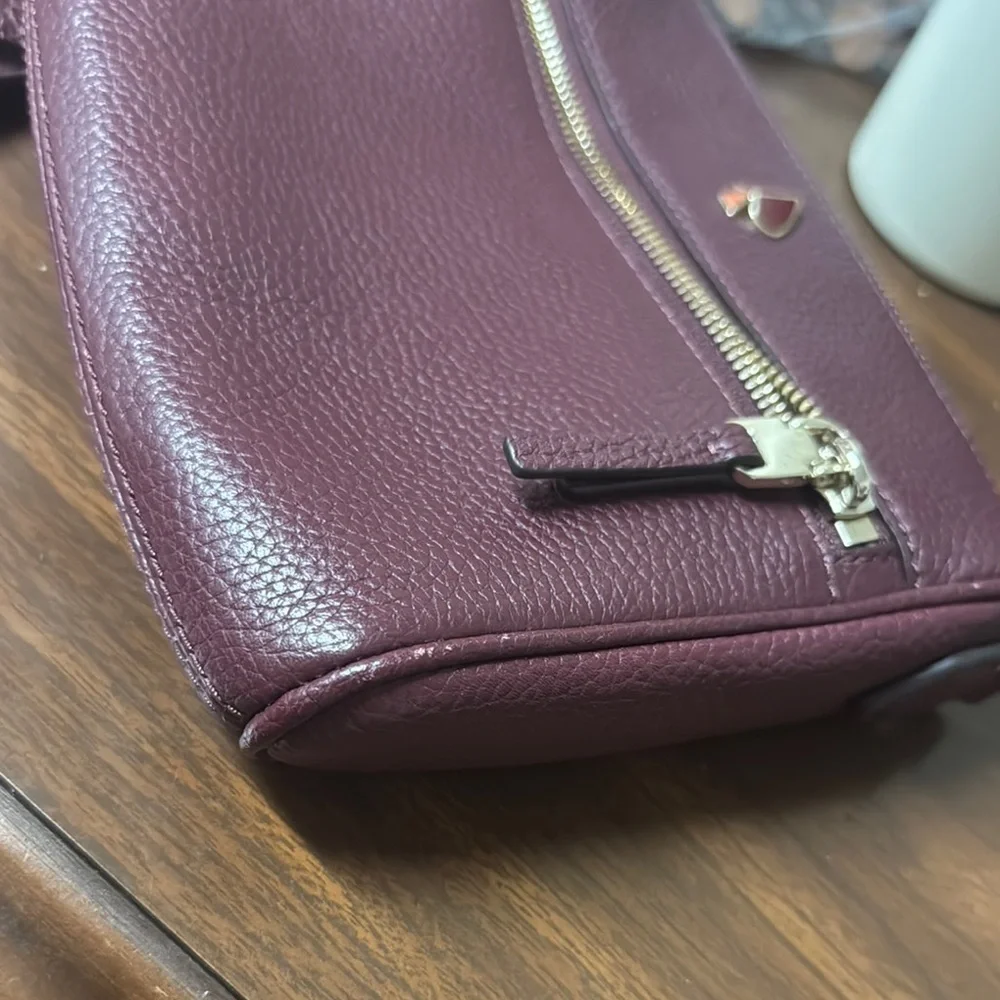 Kate Spade Polly Leather Crossbody Bag Cherrywood